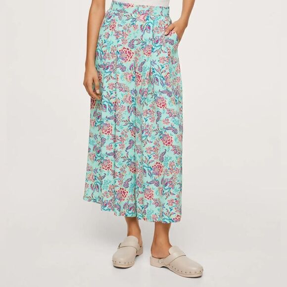 Mango Floral Print Pants Wide - Picture 6 of 8